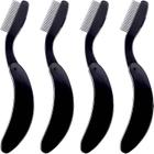 Kit com 4 Pentes de Cílios e Sobrancelhas TecUnite - Dobráveis e com Dentes de Aço Inoxidável