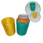 Kit com 4 porta latas de 350ml espiral pode coozy