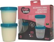 Kit com 4 Potes de 180ml Para Armazenamento de Leite Materno - Sana Babies