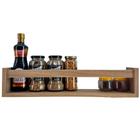 Kit Com 4 Prateleiras De Cozinha Estante De Tempero Nicho De Parede Mdf Madeira 55cm