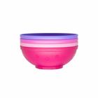 Kit com 4 Pratos Infantis Bowls 500 ml Infanti Rosa e Roxo