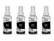 Kit com 4 Tinta 664 Preta T664120AL 2 UN L395 L380 L375 L220