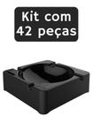 Kit Com 42 Cinzeiros Quadrado Preto 10x10 cm Uninjet