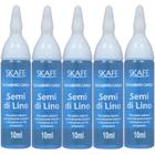 Kit Com 5 Ampolas De Tratamento Capilar Semi Di Lino 10ml - Skafe