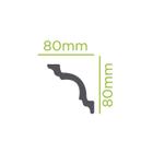 Kit com 5 Barras Rodateto de Poliestireno 8cm X 80mm Liso 10m