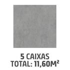 Kit com 5 Caixas Pisos Cerâmico Elemento Plus 62x62cm Caixa 2,32m² Cinza Cecafi