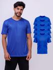 Kit Com 5 Camisetas Básica 100% Poliéster - Azul Royal
