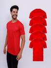 Kit Com 5 Camisetas Básica 100% Poliéster - Vermelha