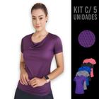 KIT com 5 CAMISETAS Blusinha DRY FIT Tecido Furadinho feminina Academia Corrida Yoga 1010