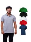 Kit Com 5 Camisetas Gola Polo 100% Algodão