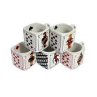 Kit com 5 Canecas de Porcelana Baralho Poker 220ml Dose Cafe