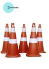 Kit Com 5 Cones Sinalização Rígido 75Cm Laranja E Branco