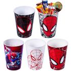 Kit com 5 Copos Homem Aranha de 320ml Plasútil Festa Crianças