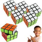 Kit Com 5 Cubo Mágico Clássico Interativo 3x3 Magic Cube Rápido