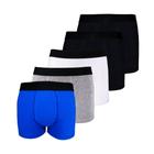 Kit com 5 Cuecas Boxer Box Try Basics Algodão Cotton Lisa Básica Casual Moda Masculina