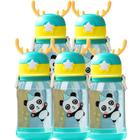 Kit com 5 Garrafinha D'Água Infantíl 600ml meninas e meninos P/Criança com figurinhas