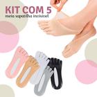 Kit com 5 Pares de Meias Femininas Soquete Invisível Sapatilha Respirável de Dedinho Compressão - Monte seu Kit