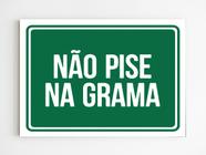 kit com 5 placas de aviso não pise na grama sinalização mdf - Mago das Camisas