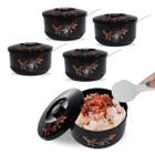 Kit Com 5 Pote Arroz Servir Gohan Arroz Japonês Ohitsu Flor - AC