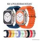 Kit com 5 Pulseiras Ocean para Smartwatch Tamanho 42-44