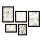 Kit Com 5 Quadros Decorativos - Abstrato - Formas - Geométricas - 392kq01p