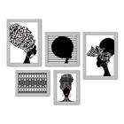 Kit Com 5 Quadros Decorativos - Africanas - África - 193kq01b