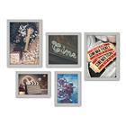 Kit Com 5 Quadros Decorativos - Cinema - Projetor - Filmes - Movie - Sala - 234kq01b