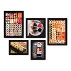 Kit Com 5 Quadros Decorativos - Comida Japonesa - Restaurante - Cozinha - 201kq01p