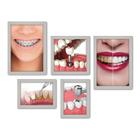 Kit Com 5 Quadros Decorativos - Dentista Consultório - 185kq01b