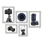 Kit Com 5 Quadros Decorativos - Fotografia - Máquina Fotográfica - 182kq01b