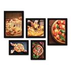 Kit Com 5 Quadros Decorativos - Pizza Pizzaria Cozinha - 137kq01p