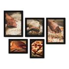 Kit Com 5 Quadros Decorativos - Pizza Pizzaria Cozinha Forno - 136kq01p