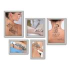 Kit Com 5 Quadros Decorativos - Remoção Tatuagem Tattoo - 131kq01b