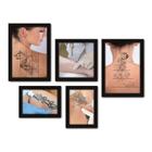 Kit Com 5 Quadros Decorativos - Remoção Tatuagem Tattoo - 131kq01p