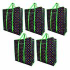 Kit com 5 Sacolas Bolsa Nylon Feira 65cm x 75cm Sacoleira Mudança com Zíper