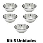 Kit com 5 tigela de inox bowl multifuncional 750ml