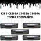 Kit com 5 Toner Compatível Universal Para Ce285a cb435a cb436a P1102w M1132 M121 - Premium