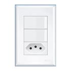 Kit com 5 unidades interruptor duplo com tomada de 10 amperes fame
