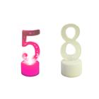 Kit Com 5 Velas De Led Número 1 Acrílico De Bateria