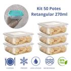 Kit com 50 Potes Retangular Mini Promocional Fitness BPA FREE - Ercaplast