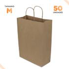 Kit Com 50 Sacolas De Papel Kraft 33 X 23 X 10 Cm Tamanho M