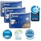 Kit Com 54 Unid Fralda Geriátrica Adulto Unissex Sensaty Premium EG com 18 Unidades - Envio 24h