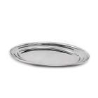 Kit Com 6 Bandeja Travessas Oval Rasa Inox Média 33,8 Cm Bar