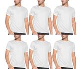 Kit com 6 Camisas Camisetas Blusas Baby Looks T-shirts Masculina Feminina Slim Básica 100% Algodão