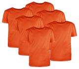 Kit com 6 Camisetas Básicas Algodão Laranja Tamanho G