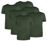 Kit com 6 Camisetas Básicas Algodão Verde Musgo Tamanho G