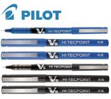 Kit Com 6 Canetas Pilot Hi Tecpoint V5 Azul e Preta