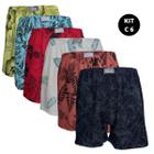 Kit Com 6 Cuecas Samba Canção Short de Ficar em Casa Pijama de Dormir Masculino Algodão Estampado