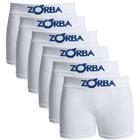 Kit com 6 Cuecas Zorba Boxer Algodão Sem Costura Infantil 678 Branco