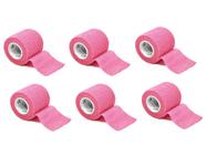 Kit com 6 - Fita Elástica de Proteção Phantom HK - Bandagem Thumb Tape 5cm - Rosa